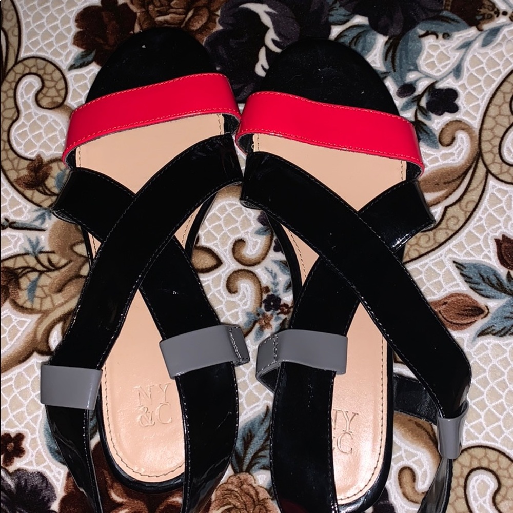 ny&c black strapped sandals
